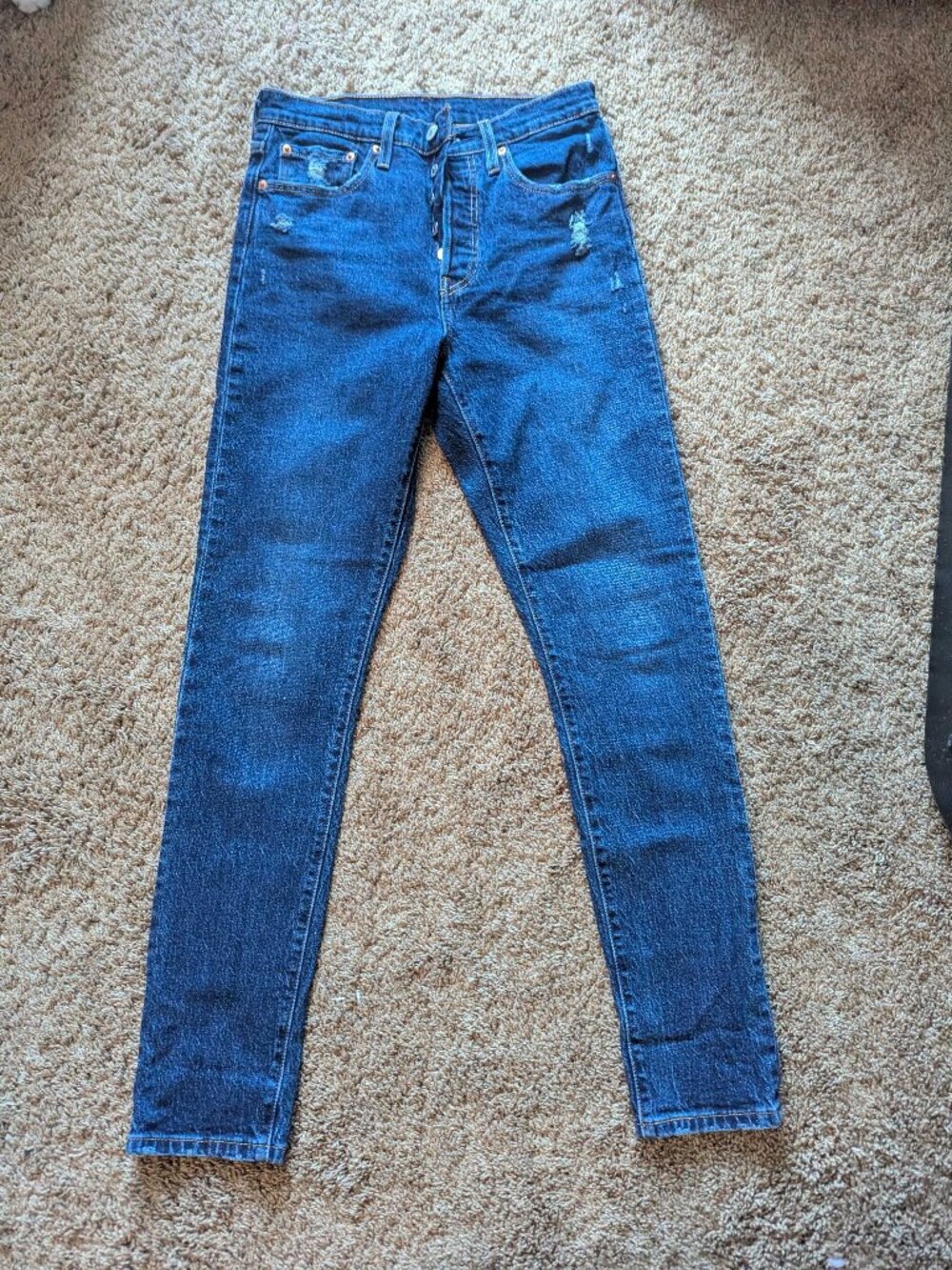 Levi's 501 S Skinny Jeans, Dark Wash, 27W 32L